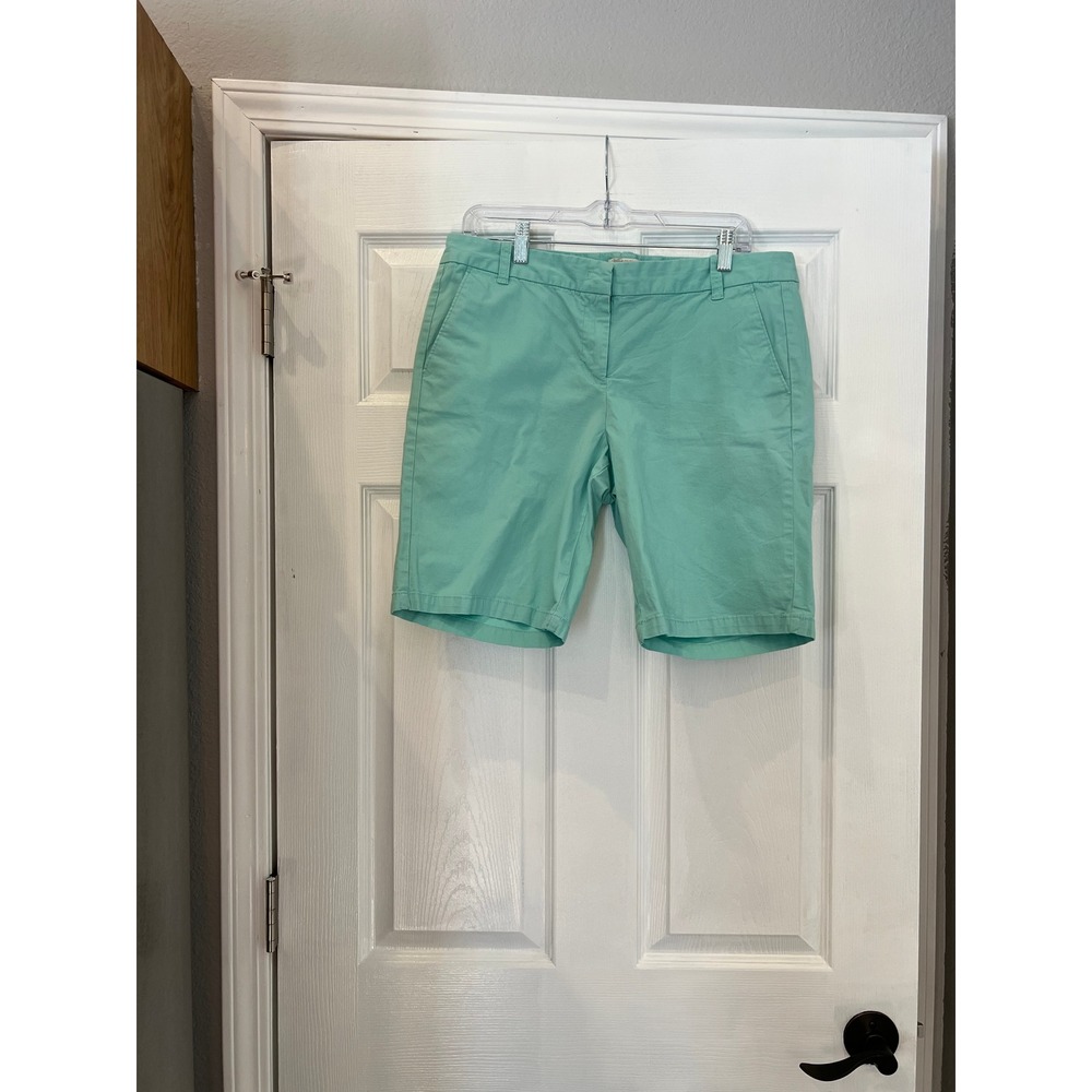 J.Crew Bermuda Shorts Cotton Spandex Mint Green Preppy Coastal Resortwear 10